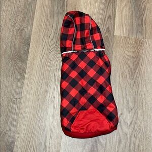 Plaid Dog Hoodie - Red and Black